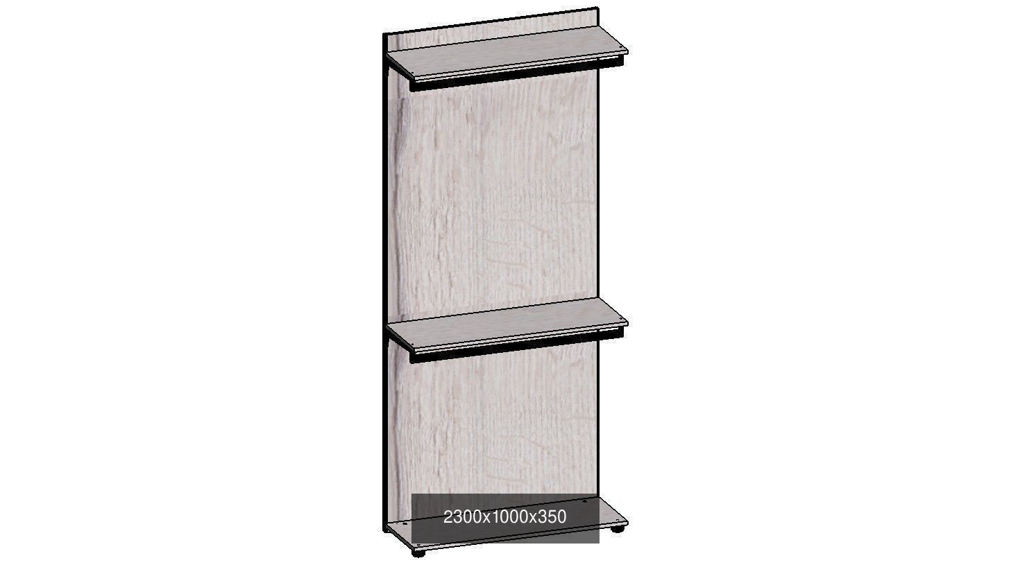 wardrobe set shelving unit with two shelves 3D Model Collection_24