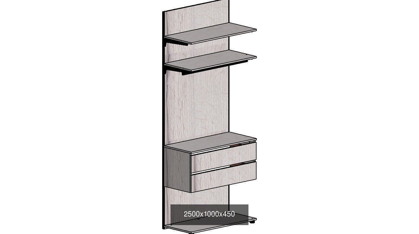 wardrobe set shelving unit with two shelves 3D Model Collection_40