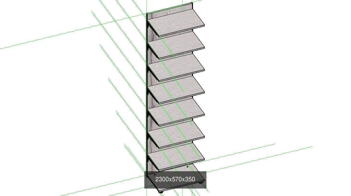 wardrobe set shelving unit with two shelves 3D Model Collection_6