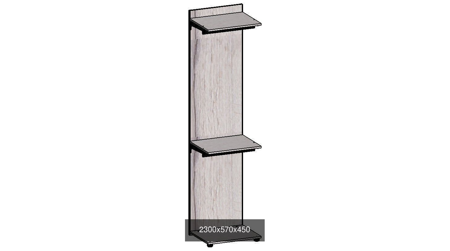 wardrobe set shelving unit with two shelves 3D Model Collection_19