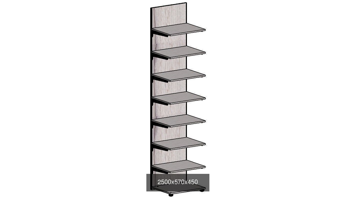 wardrobe set shelving unit with two shelves 3D Model Collection_14