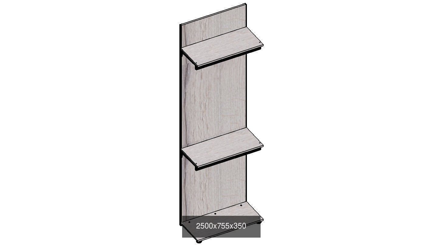 wardrobe set shelving unit with two shelves 3D Model Collection_25