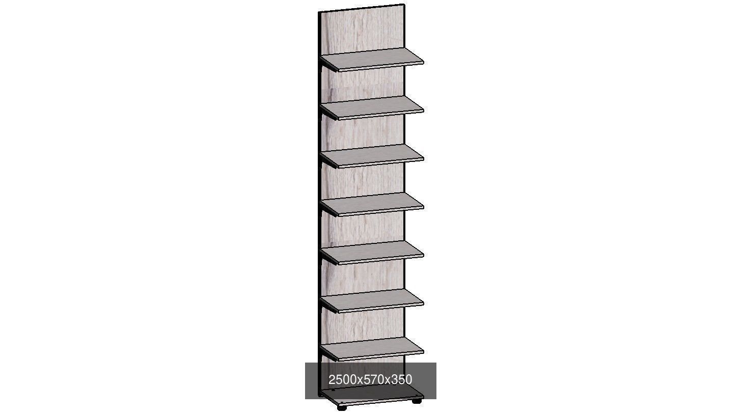 wardrobe set shelving unit with two shelves 3D Model Collection_11