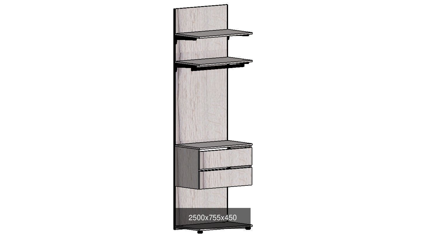 wardrobe set shelving unit with two shelves 3D Model Collection_37