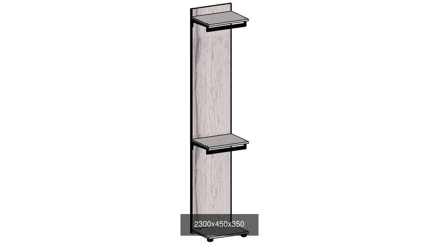 wardrobe set shelving unit with two shelves 3D Model Collection_22