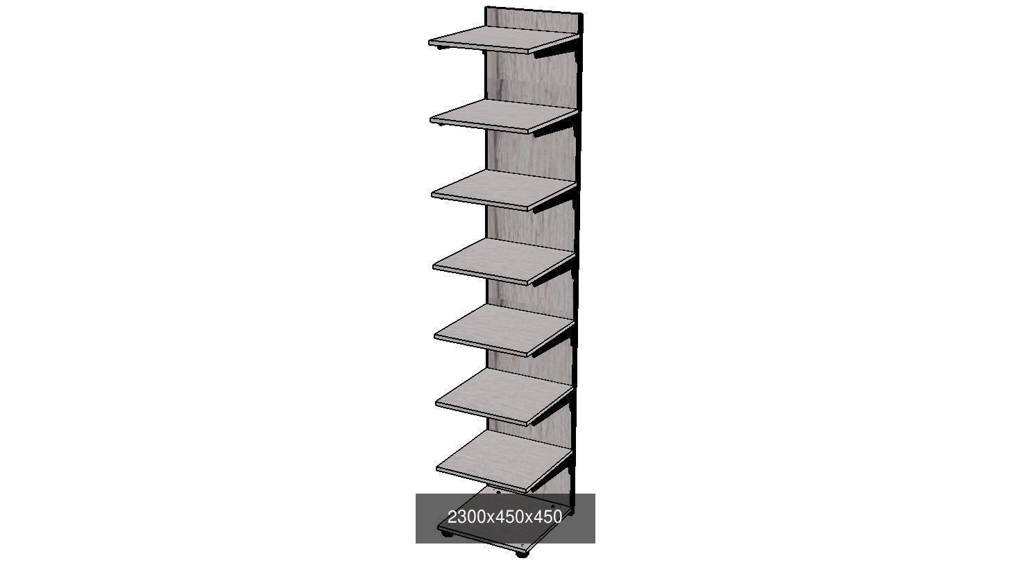 wardrobe set shelving unit with two shelves 3D Model Collection_8