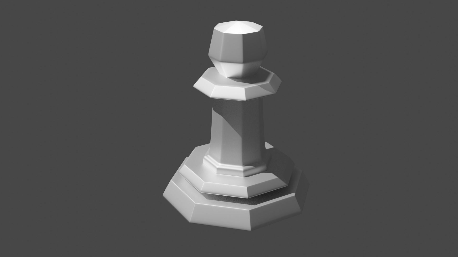 Chess set piece Low-poly 3D model_11