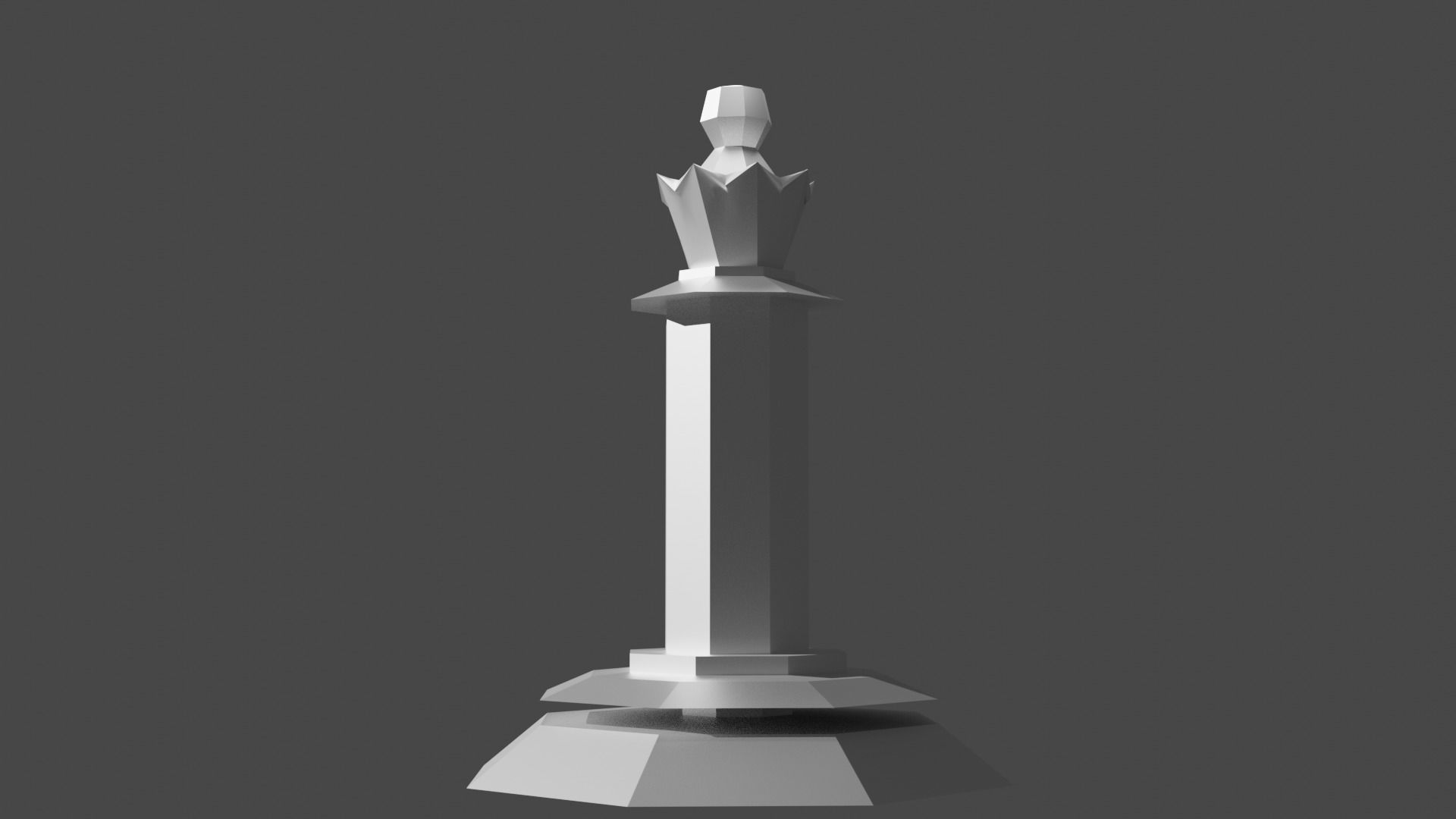 Chess set piece Low-poly 3D model_3