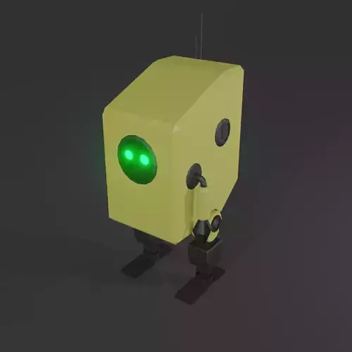 Low poly robot with eyes Free low-poly 3D model