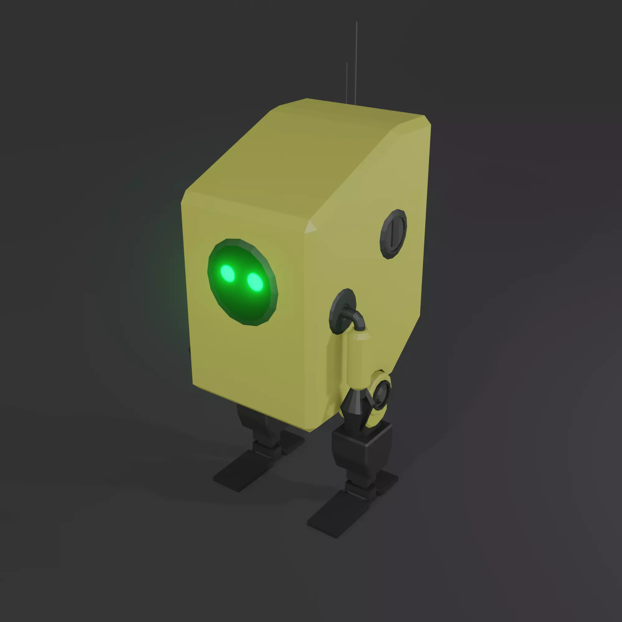 Low poly robot with eyes Free low-poly 3D model