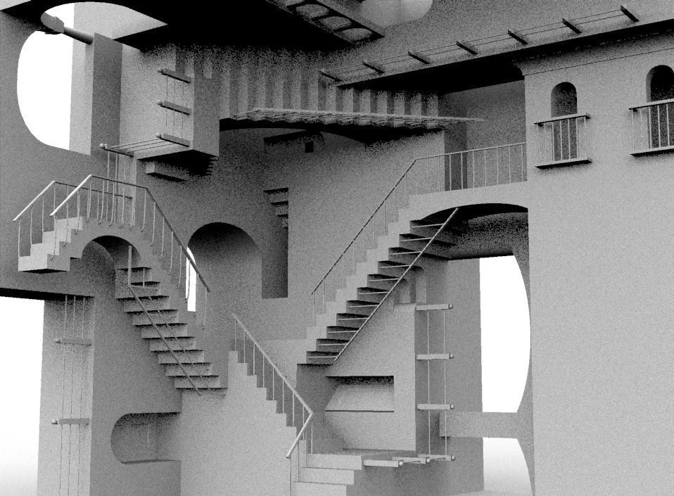M C Escher Relativity 3D model_2