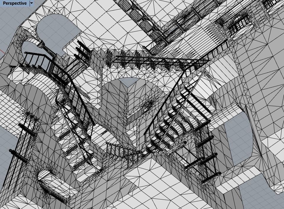 M C Escher Relativity 3D model_11