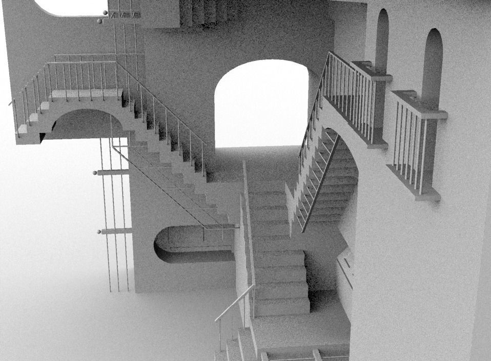 M C Escher Relativity 3D model_8