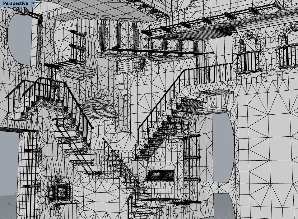 M C Escher Relativity 3D model_3