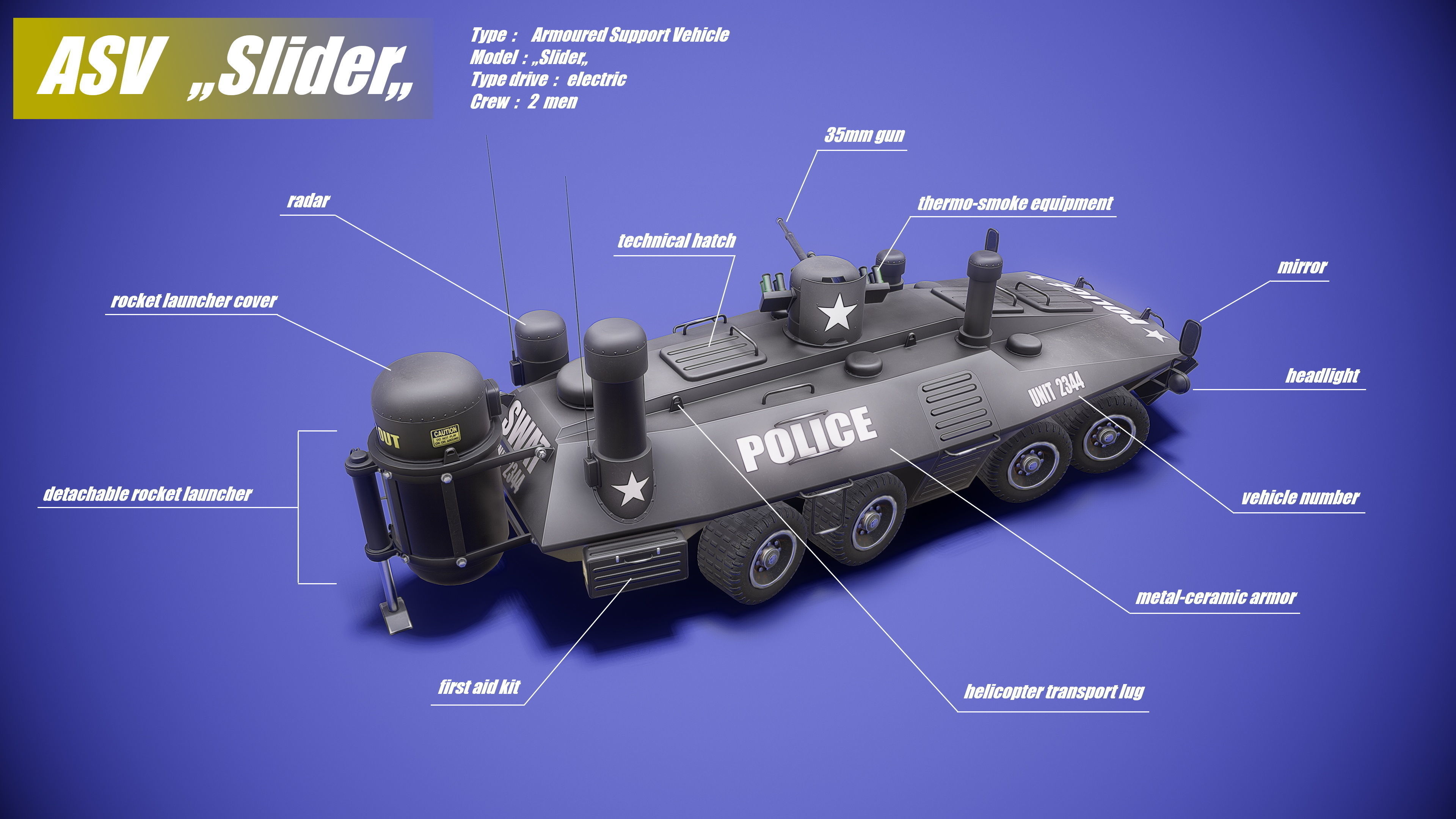 SWAT APC 3D model_24