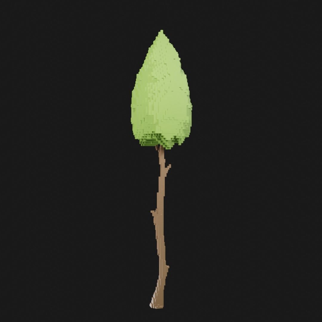 Voxel Trees Asset Low-poly  Free low-poly 3D model_4