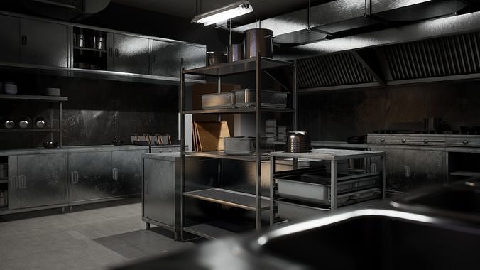 Restaurant Kitchen Asset Pack - 58 Game-Ready Assets Low-poly 3D model 2