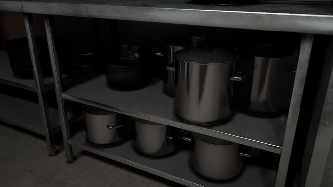 Restaurant Kitchen Asset Pack - 58 Game-Ready Assets Low-poly 3D model 7