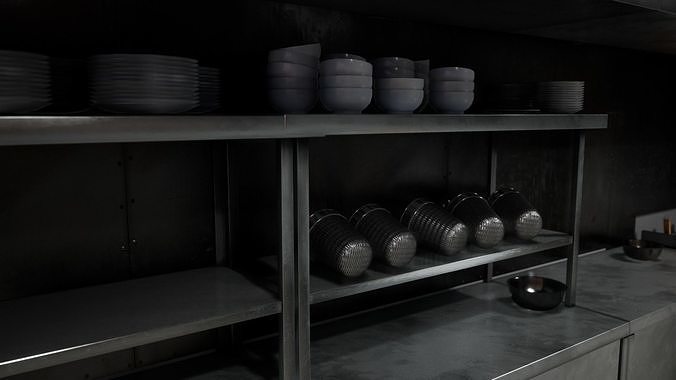 Restaurant Kitchen Asset Pack - 58 Game-Ready Assets Low-poly 3D model 5
