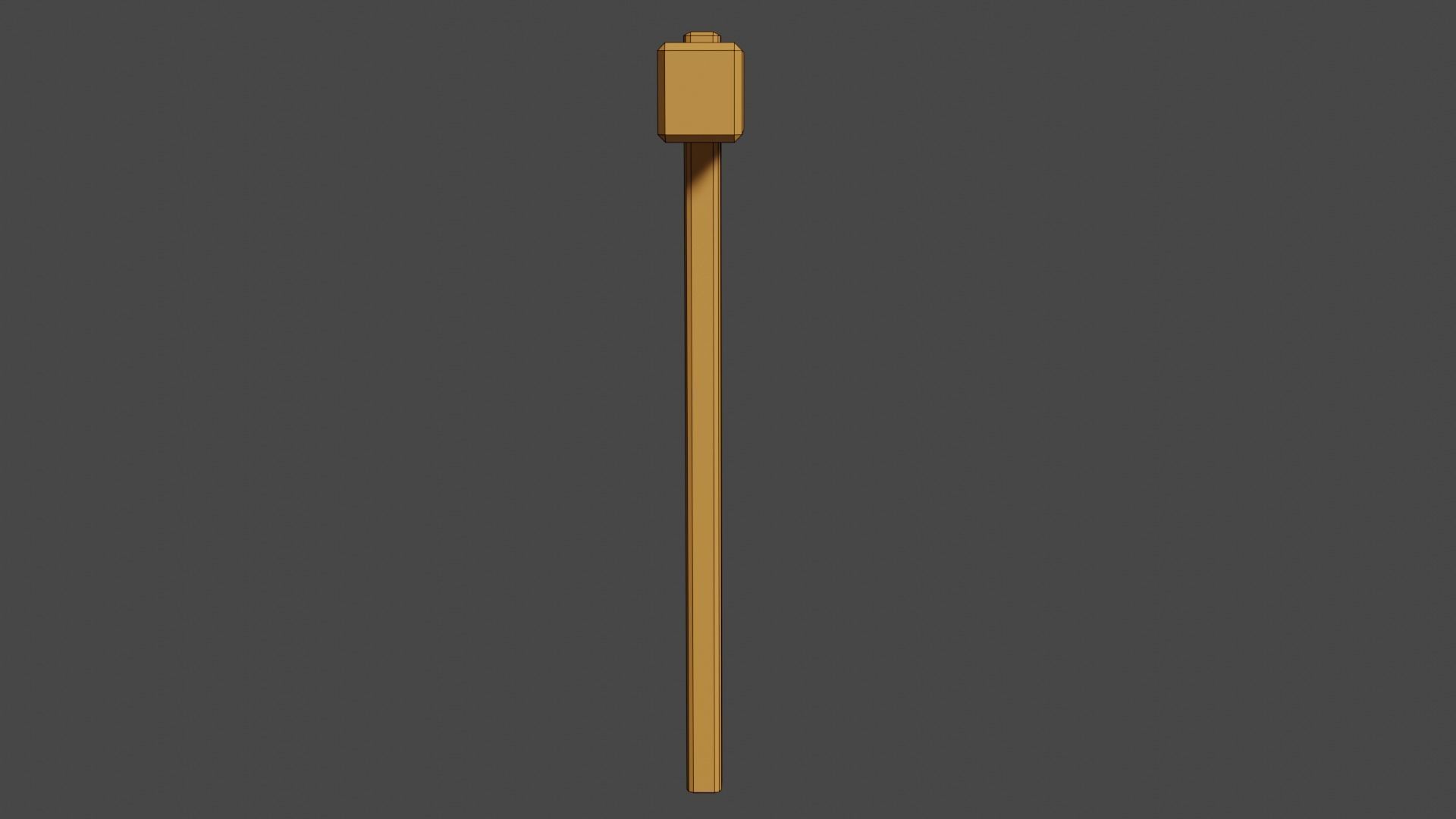 Simple Hammer Low-poly 3D model_7