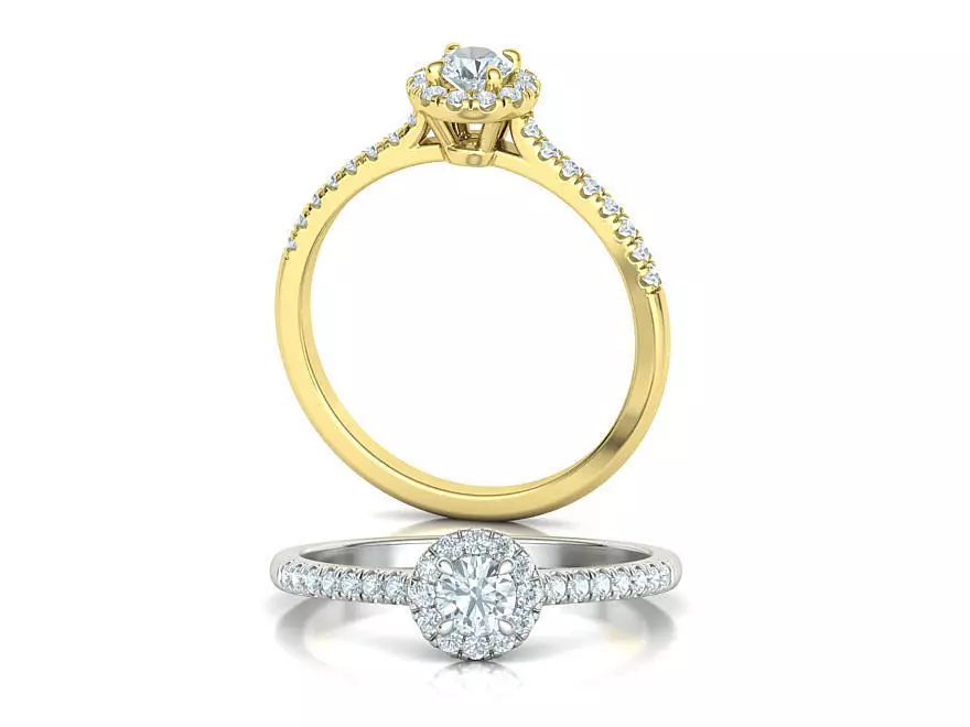 Halo Engagement Ring with 4mm Stone 3dmodel 3D print model