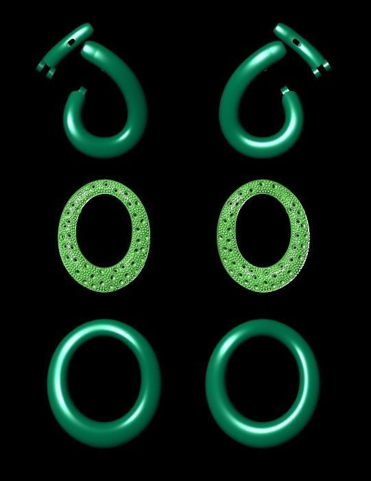 earrings with stones 3D print model_24