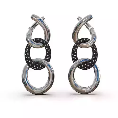 earrings with stones 3D print model