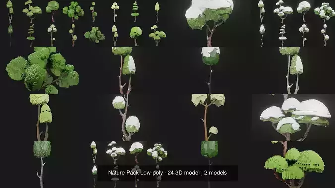 Nature Pack Low-poly - 24 3D model