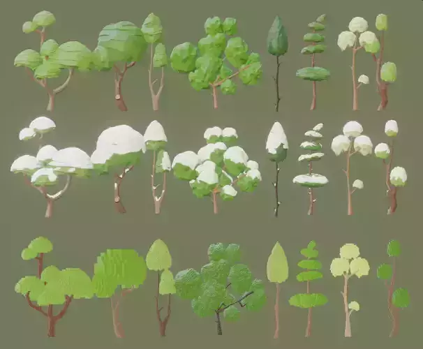 Nature Pack Low-poly - 24 3D model 3D Model Collection