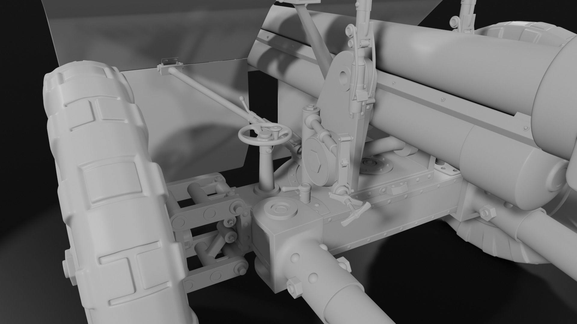 Bofors 37 mm anti-tank gun 3D model_4