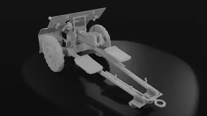 Bofors 37 mm anti-tank gun 3D model