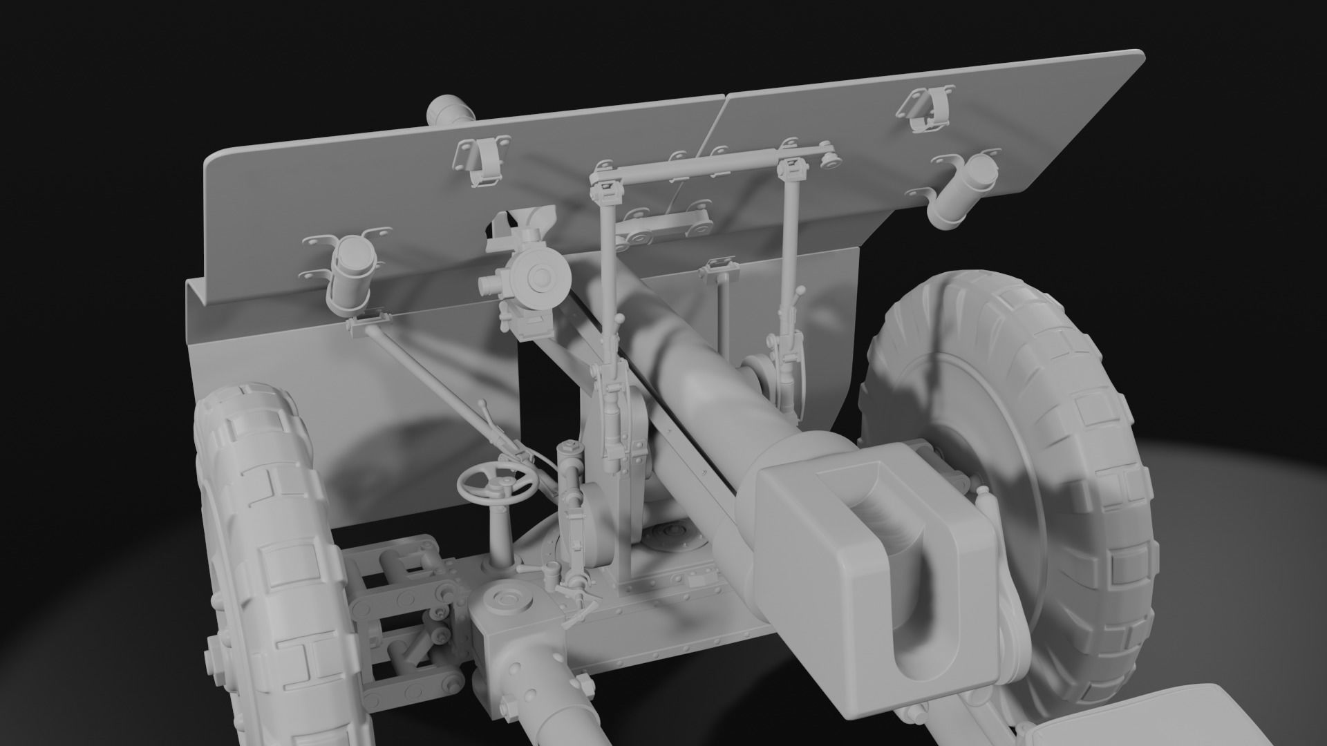 Bofors 37 mm anti-tank gun 3D model_1