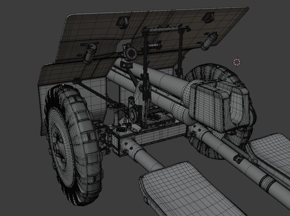 Bofors 37 mm anti-tank gun 3D model_6
