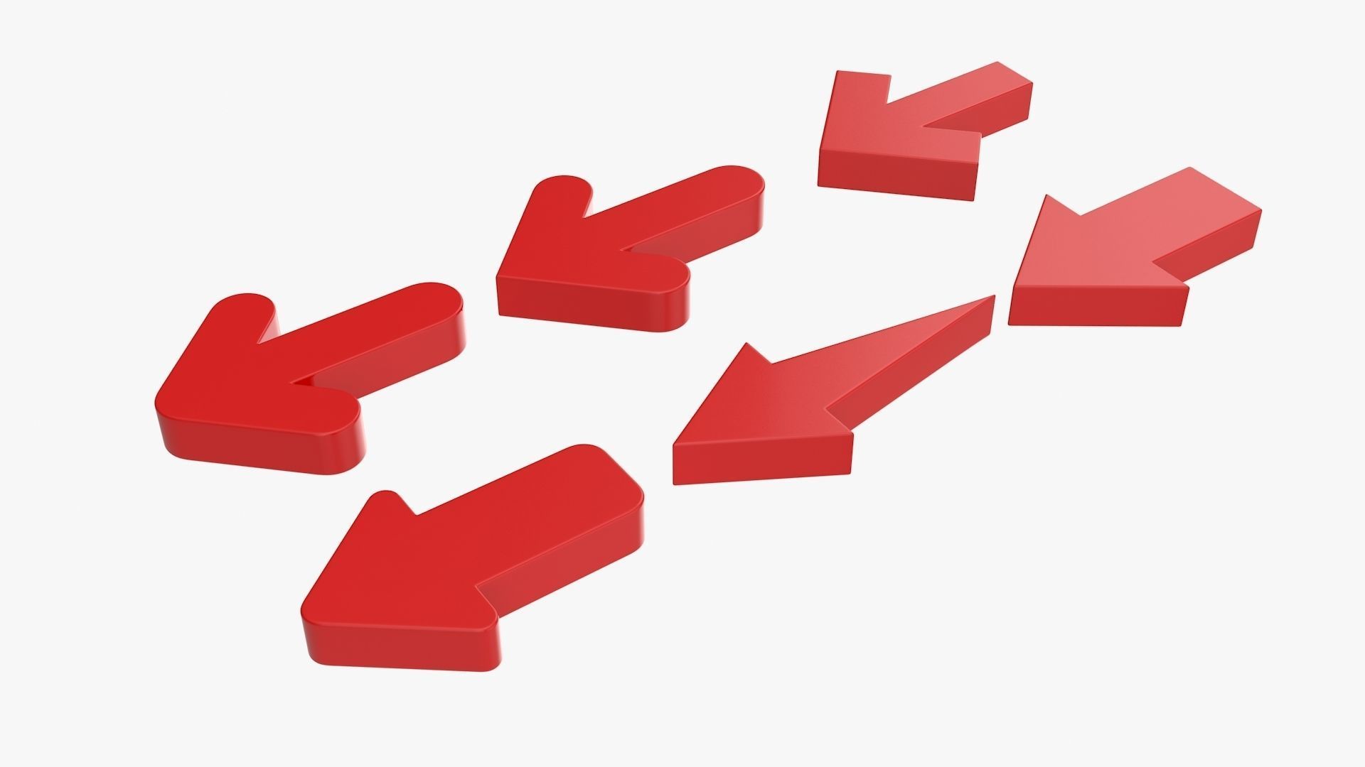 Arrow Set two arrows Low-poly 3D model_6