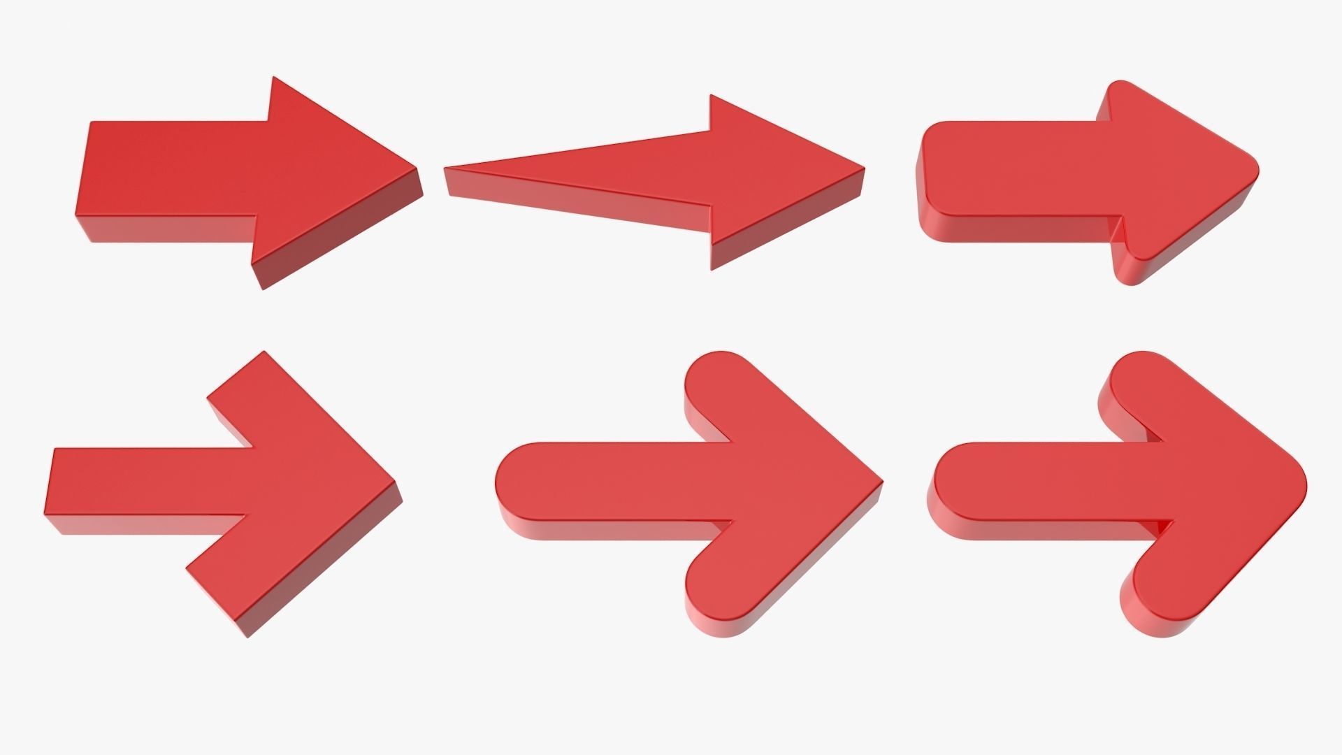 Arrow Set two arrows Low-poly 3D model_1