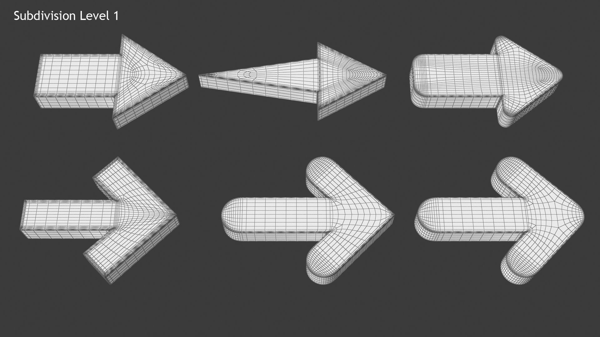 Arrow Set two arrows Low-poly 3D model_10