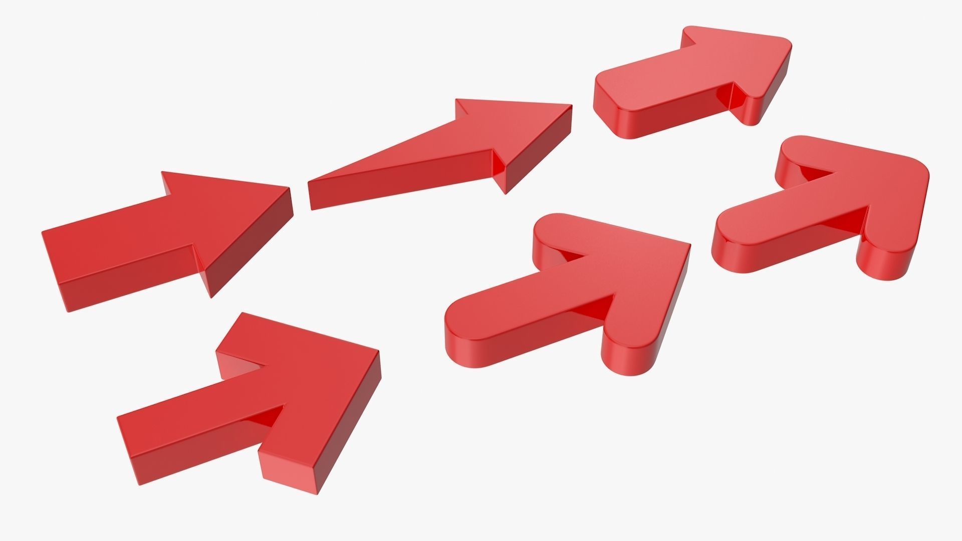 Arrow Set two arrows Low-poly 3D model_3