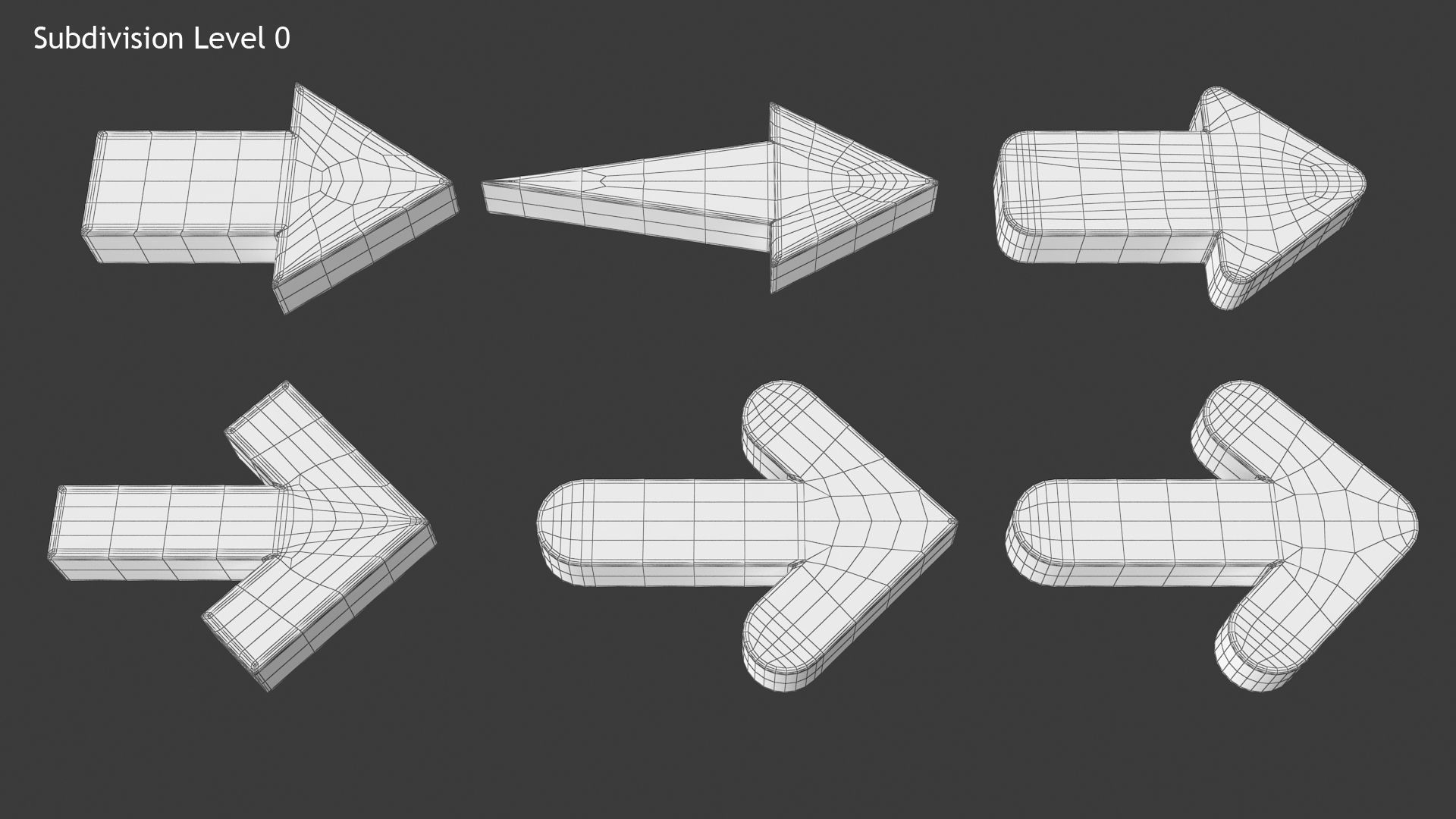 Arrow Set two arrows Low-poly 3D model_9