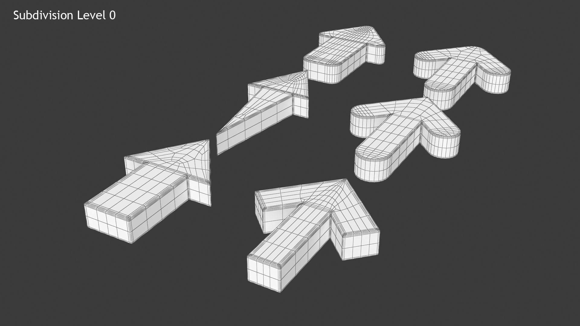 Arrow Set two arrows Low-poly 3D model_11