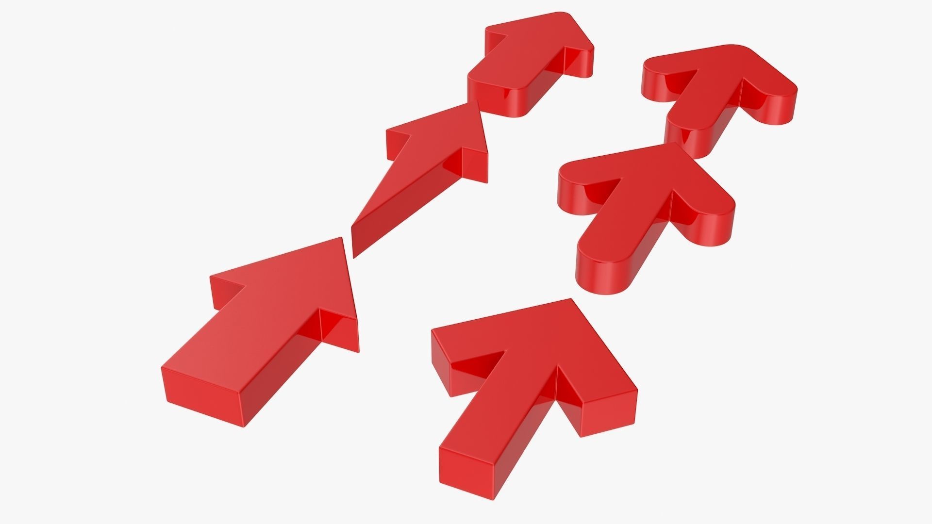 Arrow Set two arrows Low-poly 3D model_4