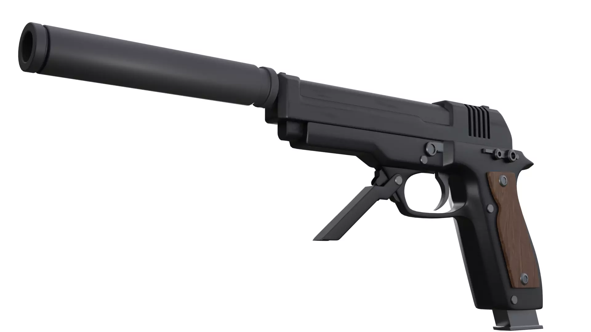  Beretta 93R Handgun Free 3D model_0