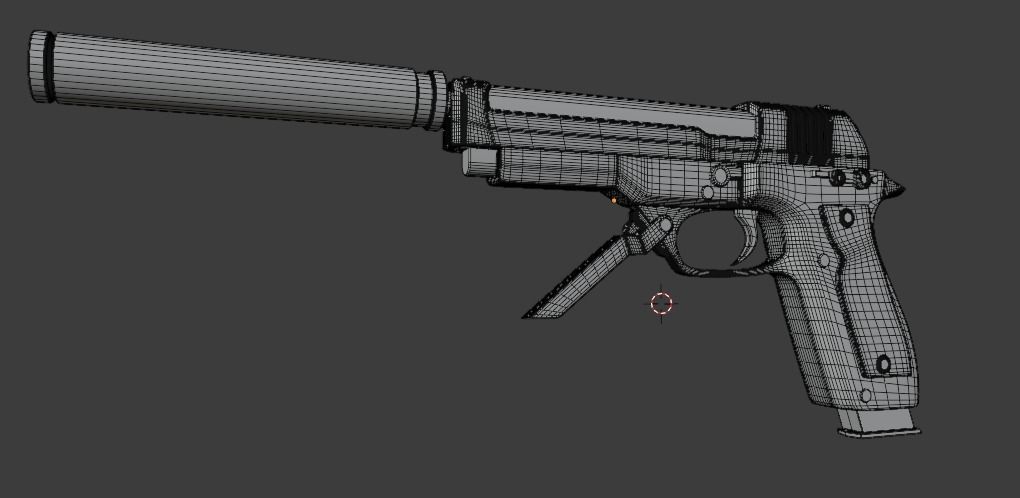  Beretta 93R Handgun Free 3D model_4