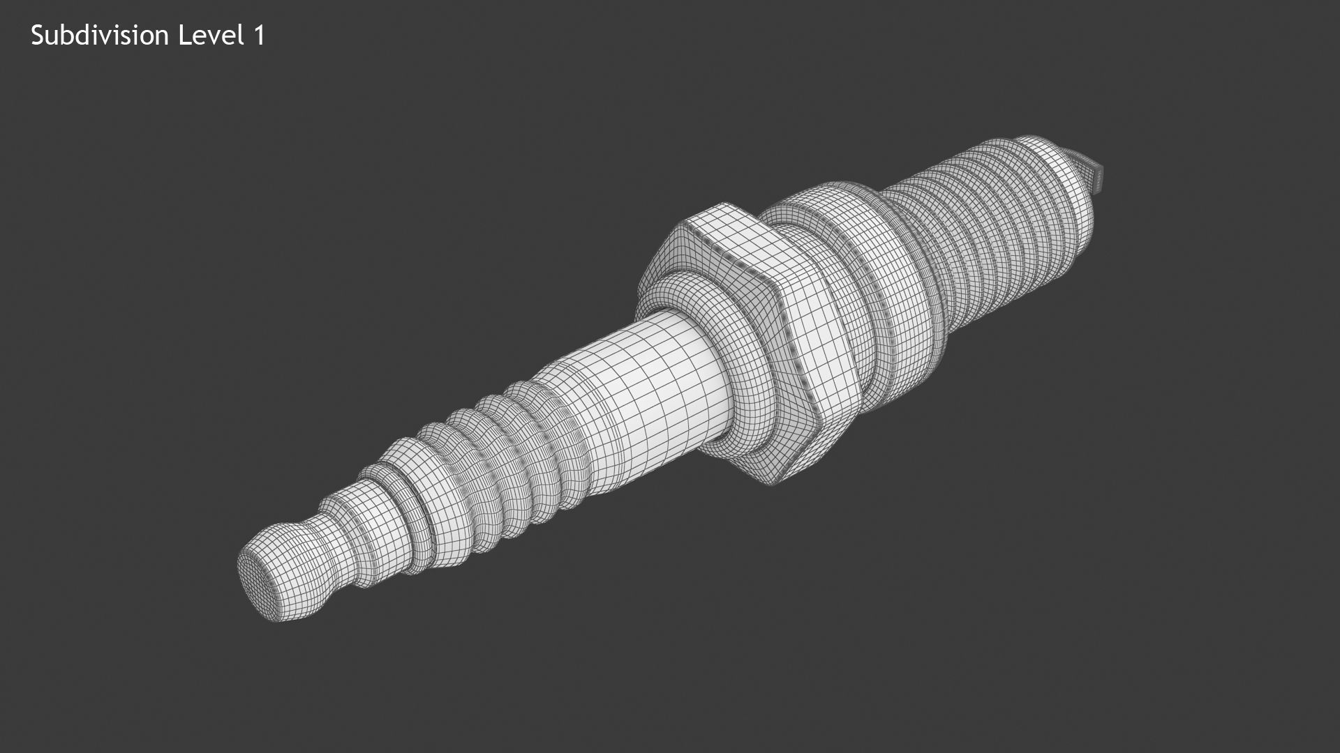 Spark Plug Low-poly 3D model_12