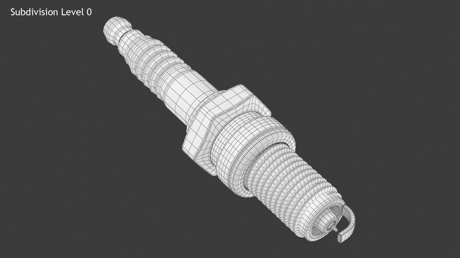Spark Plug Low-poly 3D model_9