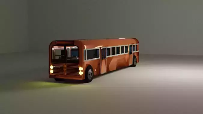 bus 3d model orange
