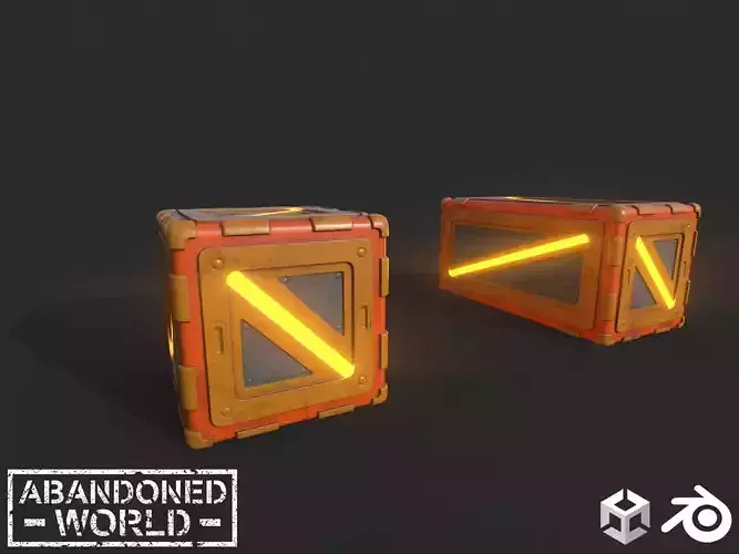 Sci-Fi Boxes Low-poly 3D model