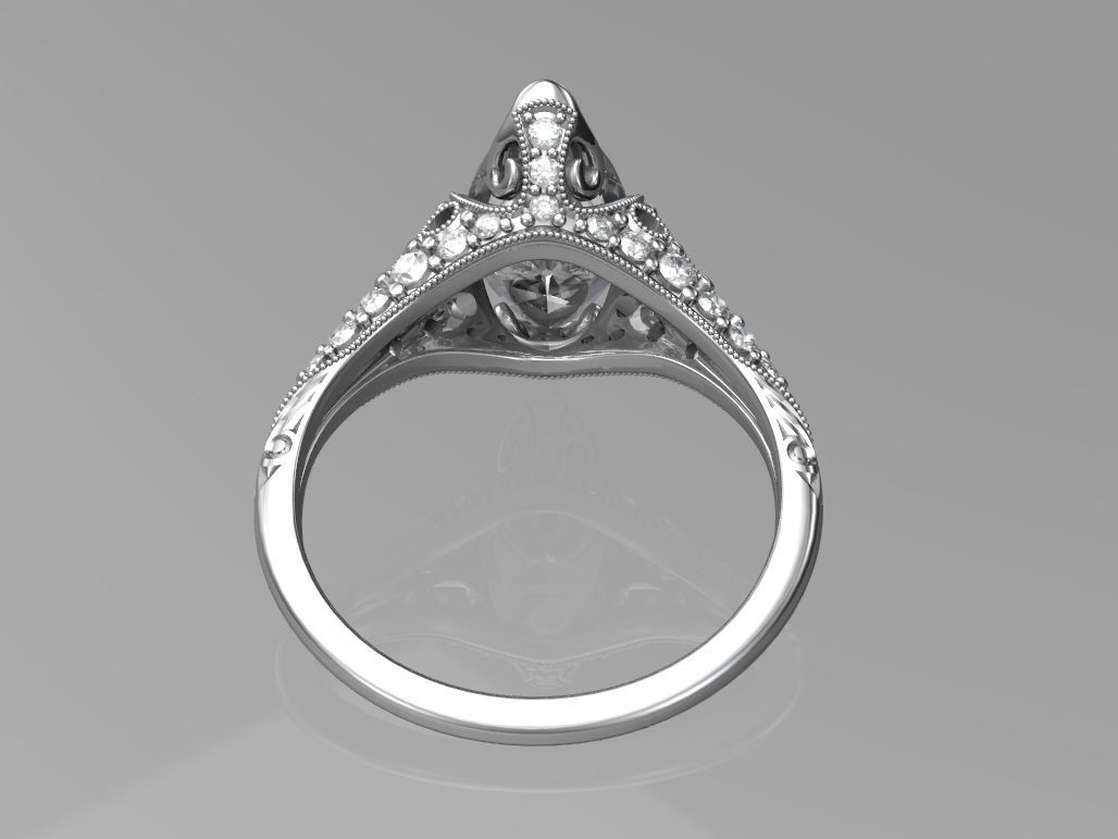 Art deco ring 3D print model_3