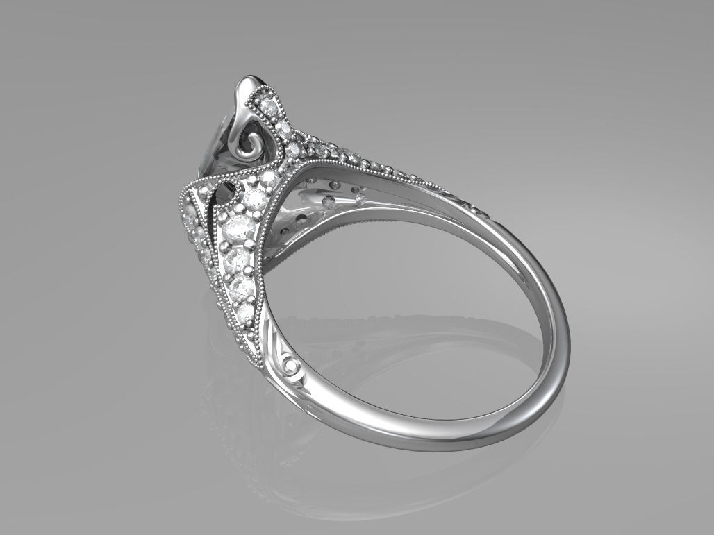 Art deco ring 3D print model_4