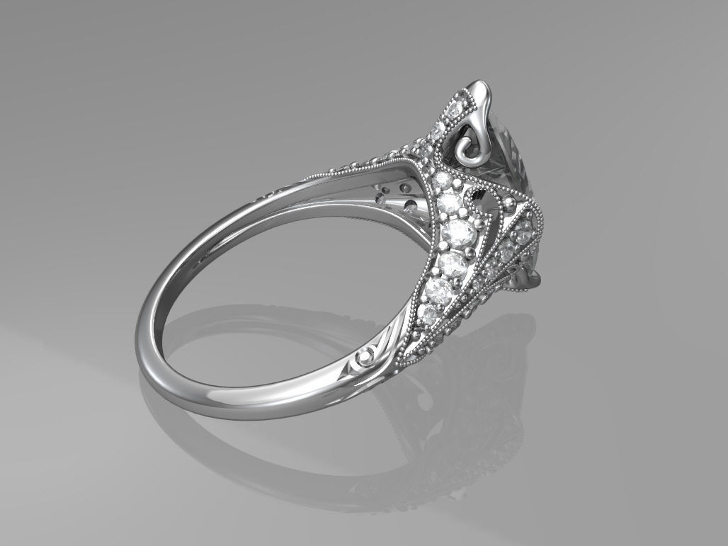 Art deco ring 3D print model_2