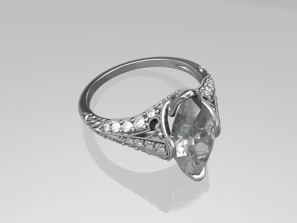 Art deco ring 3D print model_0